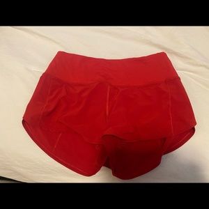 Lululemon high rise speed up shorts 2.5 inch size 8